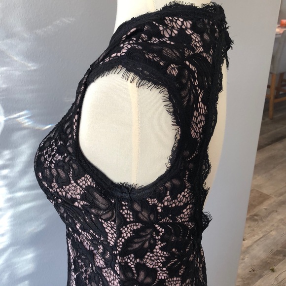 BETSY & ADAM Black Lace and Nude Formal Dress - Picture 5 of 8